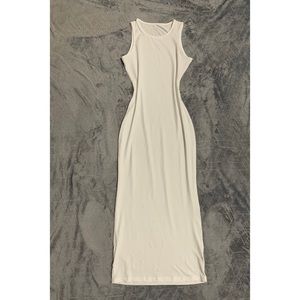 Sleeveless White Midi Bodycon Dress